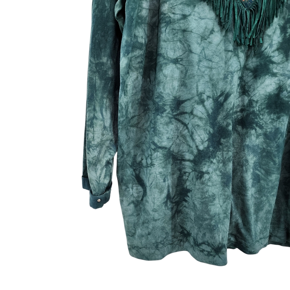 Boos Vintage Women's 100% Cotton Tie Dye Western Embellished Top - OS - Picture 5 of 7